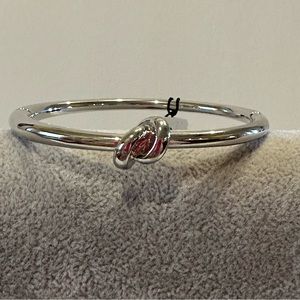 NWT The Limited Knot Bangle Bracelet - hinged open in silver tone